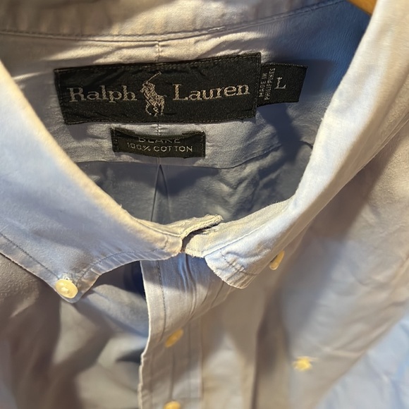 Blue Short Sleeve Men’s Polo Dress Shirt - Picture 3 of 3